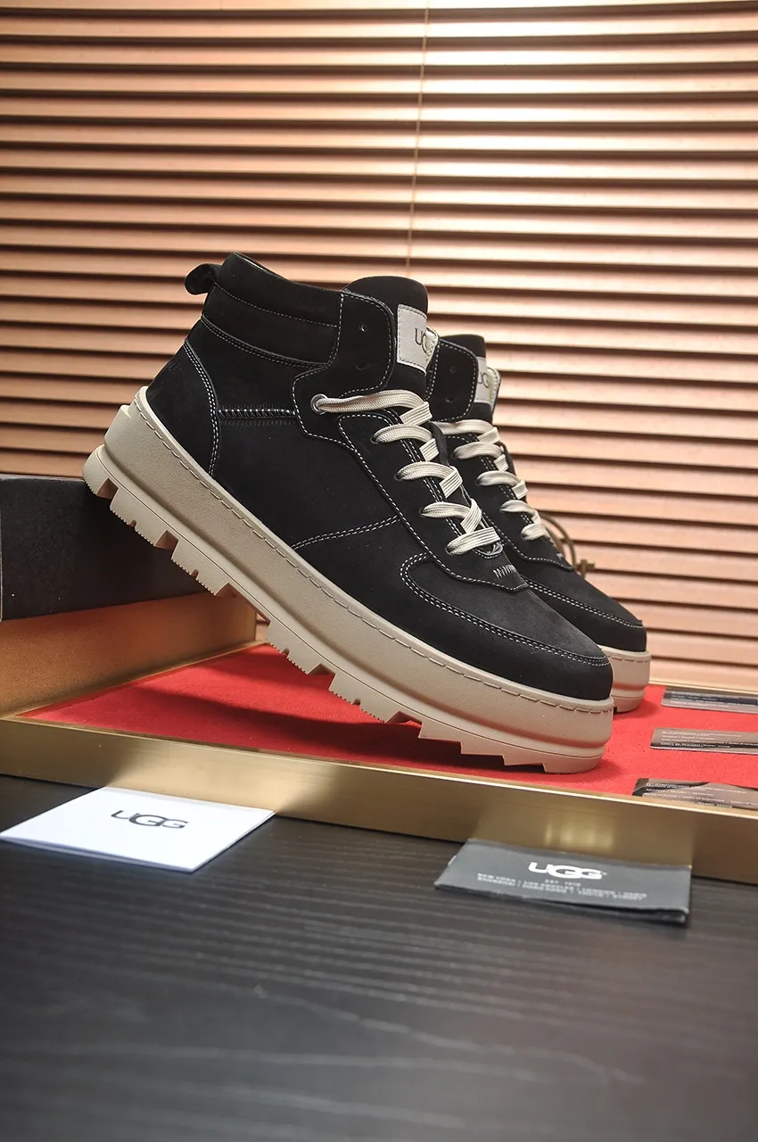 Men's shoes 💰640💶 [UGG] (full wool lining) top-end high-quality fur-in-one warm snow boots from Australia's warm luxury brand men's shoes, UGG-5877 official website synchronized, made of imported cowhide, carefully sewn...Imported rubber foam outsole (comfortable, soft, wear-resistant) The quality is really great...Exquisite workmanship, you can't put it down at first sight, available in sizes 39-44